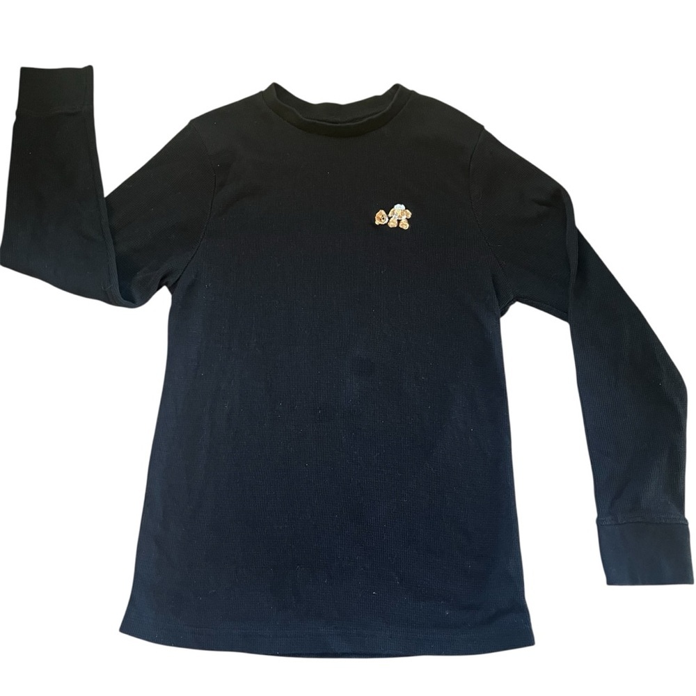 Restricted to All Waffle Knit Thermal Shirt Sz L Headless Teddy Bear Embroidered